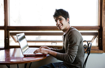 student with laptop