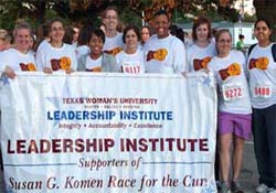 Susan G. Komen race participants from the Leadership Institute