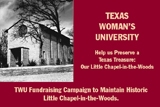 TWU Fundraising Campaign to Maintain Historic Little Chapel-in-the-Woods.