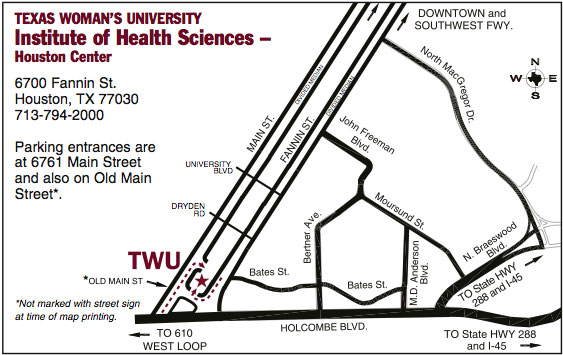 Institute of Health Sciences-Houston Center Parking Map