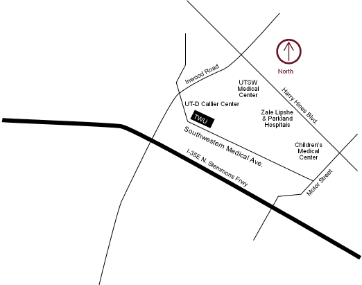 Parkland (Dallas) map