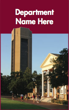 Image of Tabletop Sign with picture of the TWU Denton campus