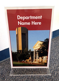 Photo of a tabletop sign