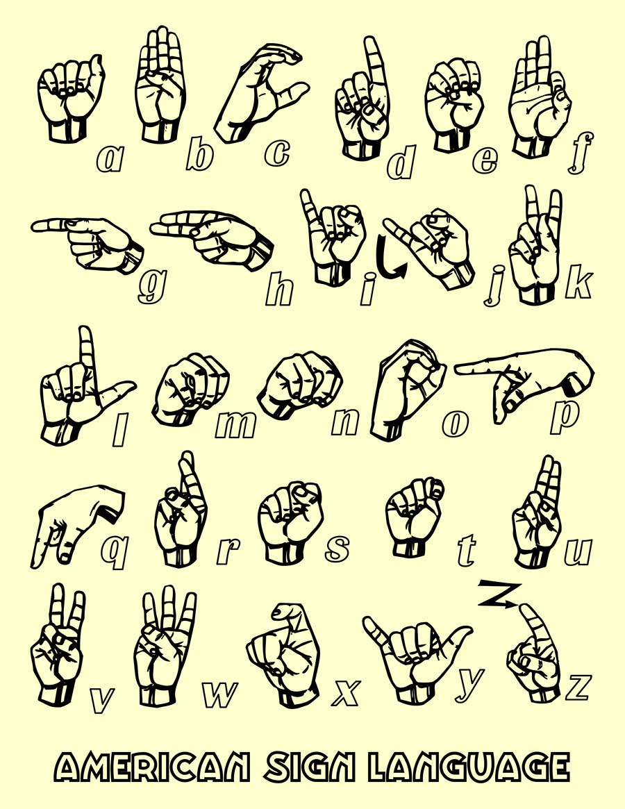 A Chart of American Sign Language