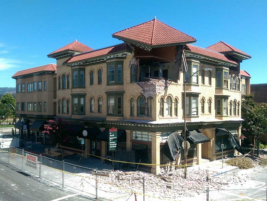 A building after an earthquake