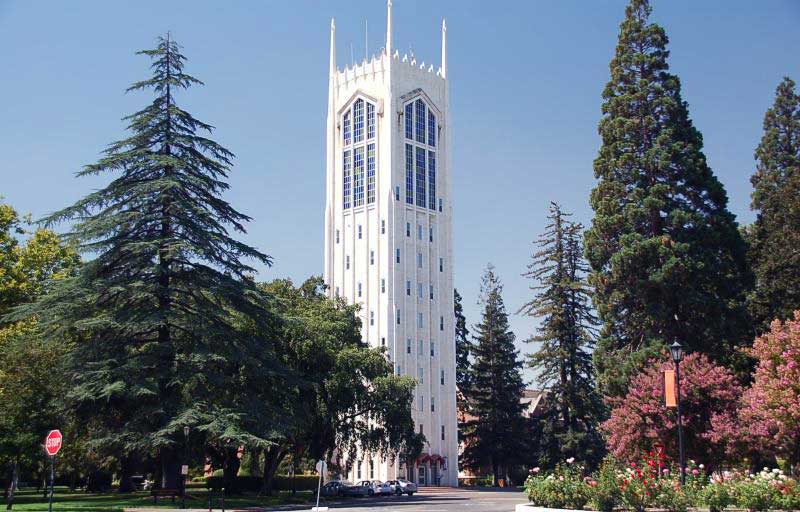  Burns Tower on the Stockton campus of College of the Pacific