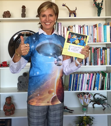 Chancellor and President Carine Feyten wears the Star Trek shirt given to her by Faculty Senate.