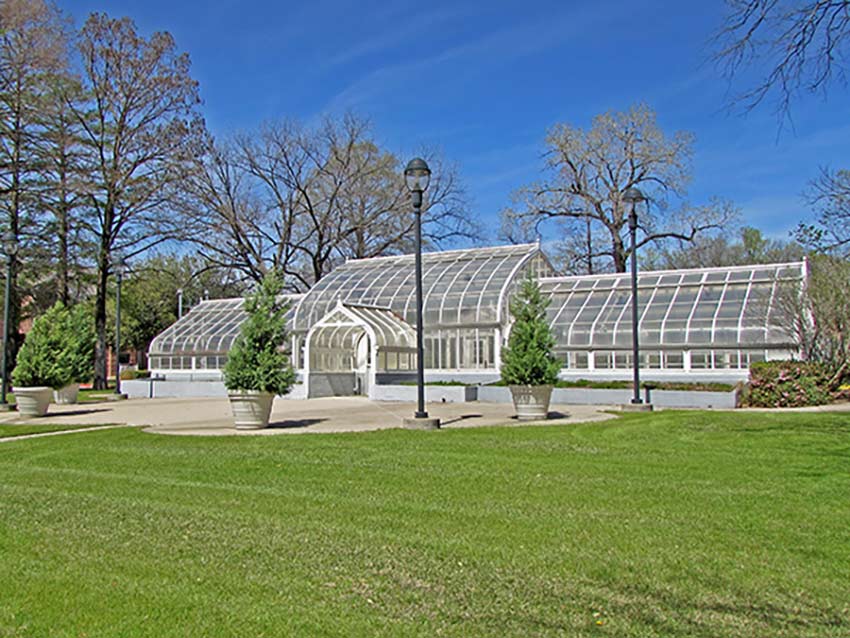 Exterior shot of the TWU Greenhouse