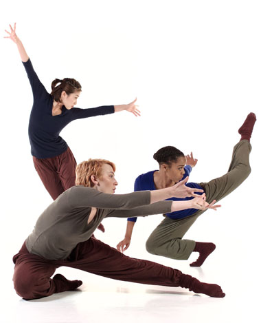 3 students performing modern dance
