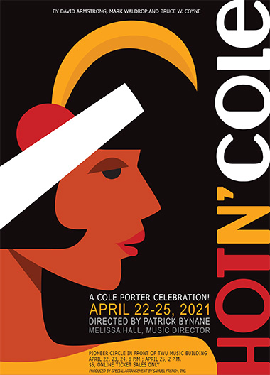 Poster for TWU Music and Theatre production of 'Hot 'n Cole'