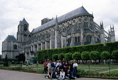 TWU art history students visiting the Bourges Cathedral in France.